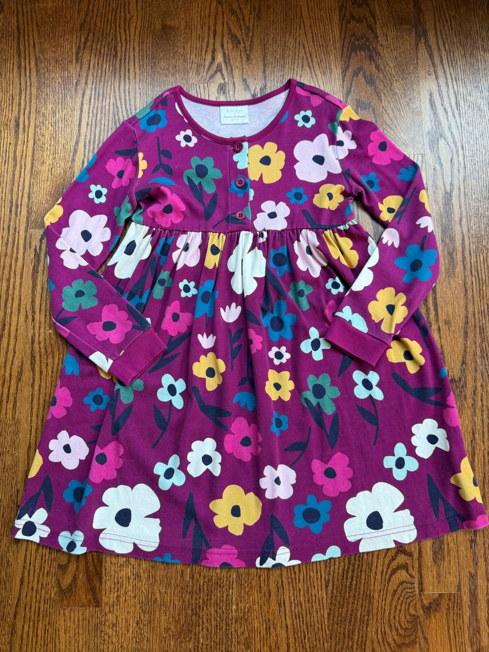 Hanna Andersson Pink Floral Long Sleeve Dress 6-7 Years